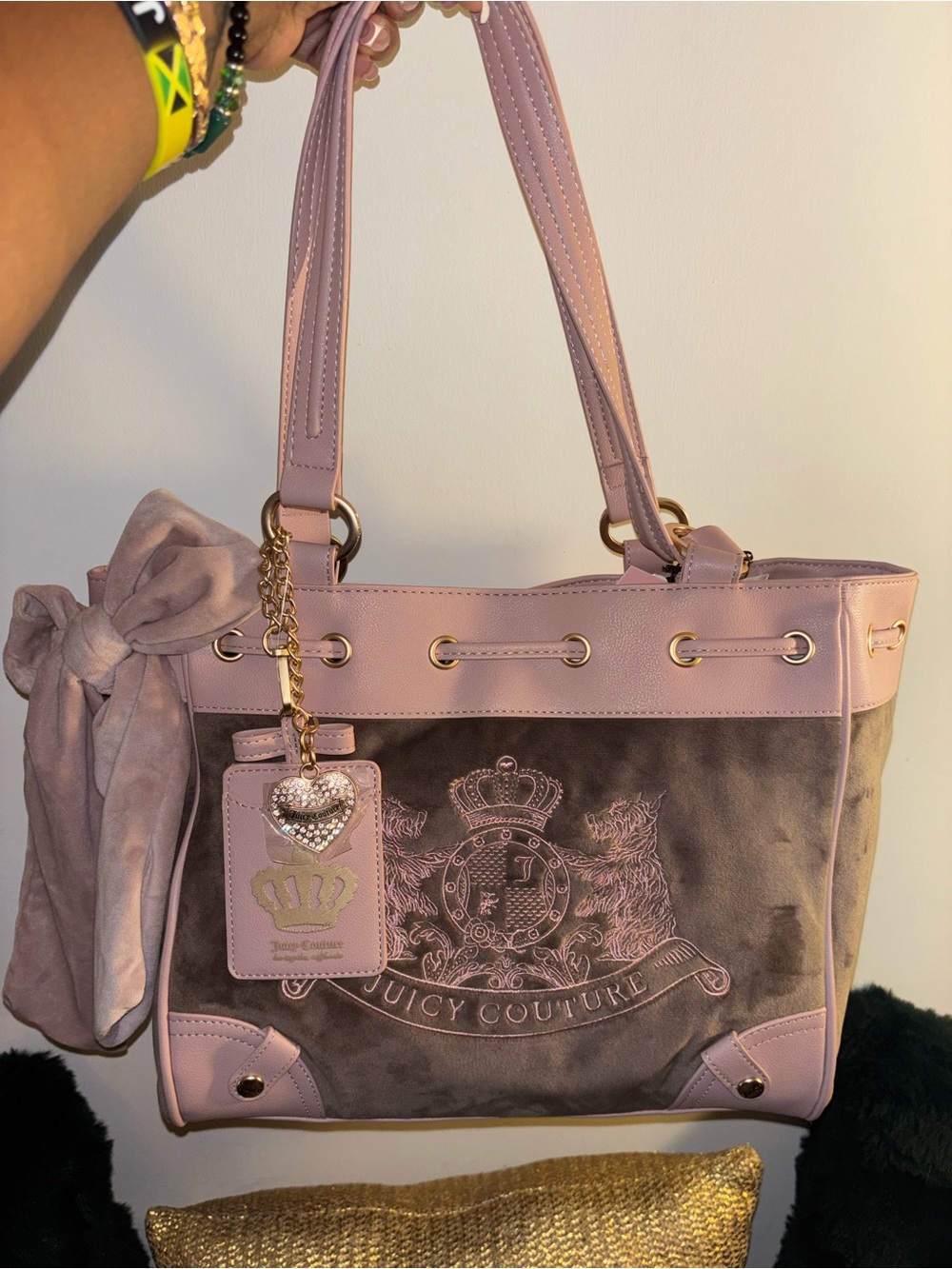 Juicy couture Scottie dog tote bag in the color iced coffee